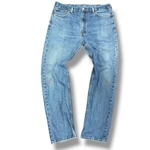 Levi's 505 Jeans Men's 42 x 36 Straight Leg Light Wash Long Length Classic Style